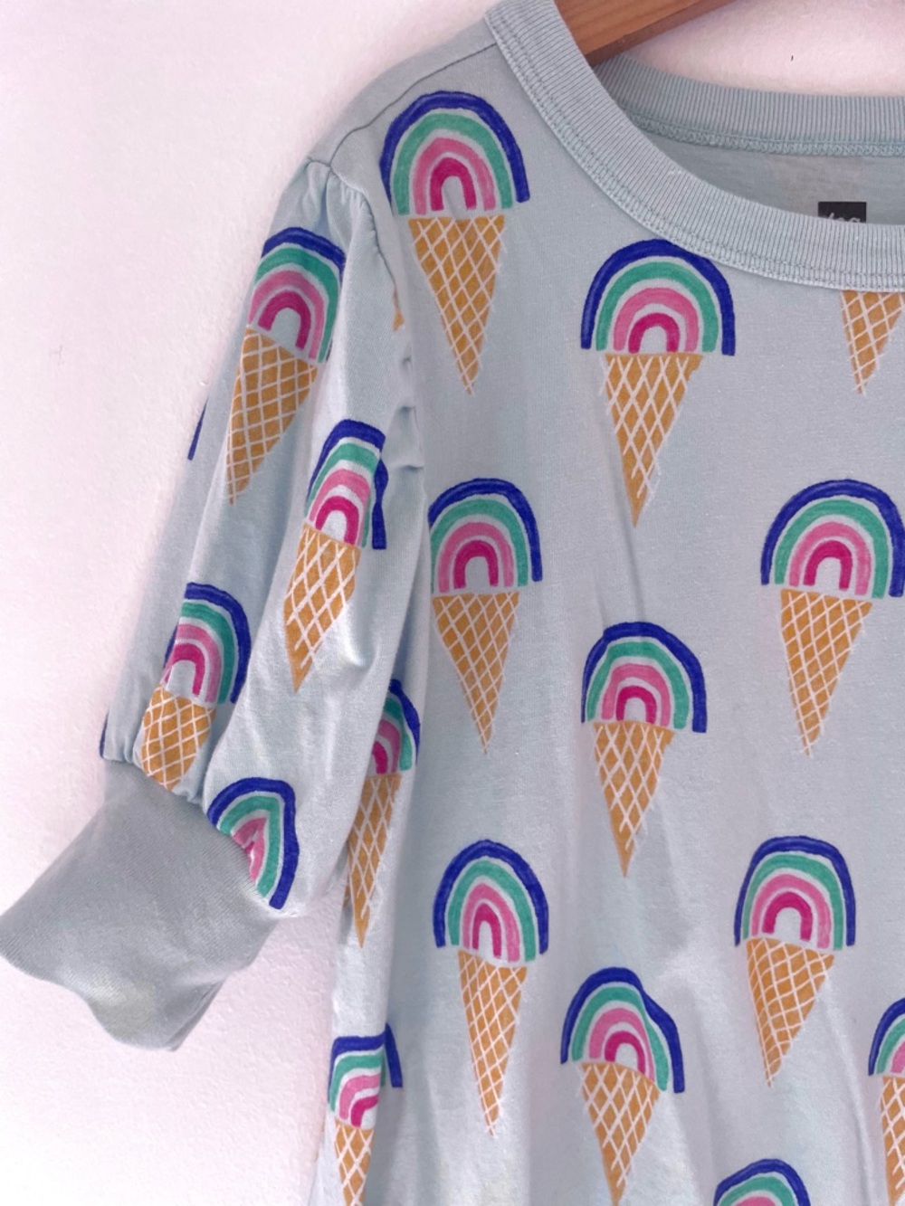 Tea Collection Rainbow Ice Cream Cone Lightweight Sweatshirt, Like New - Picture 5 of 10